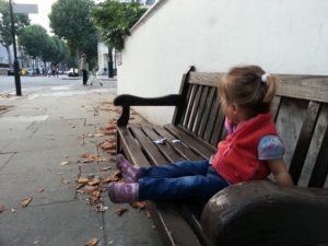 Little R, enjoying downtime in London.