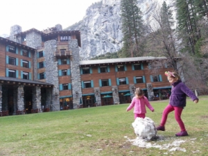 Outside The Ahwahnee, right after we arrived.