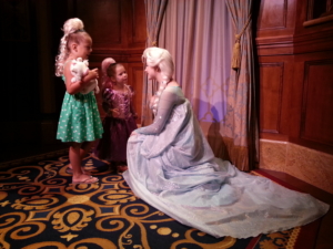 The girls meet Elsa.