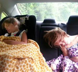Sleeping beauties. In the car.