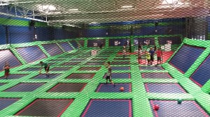 The trampolines at Rebounderz.